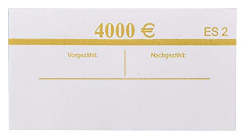 EURO Banderolen 10 Stück für je 20 Banknoten ALLE SORTEN EUR Geldscheinbanderole Geldbündel (10 Stück Grün-Gelb 20x 200€ 2. Serie) von orgaexpert