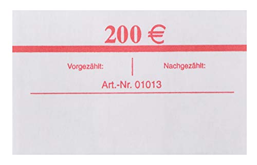 EURO Banderolen 10 Stück für je 20 Banknoten ALLE SORTEN EUR Geldscheinbanderole Geldbündel (10 Stück Rot 20x 10€) von orgaexpert