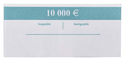 EURO Banderolen 100 EUR Grün 100x 100€ 1.Serie (10-50-100 Stück) Geldscheinbanderole für je 100 Banknoten Geldbündel (10Stück) von orgaexpert
