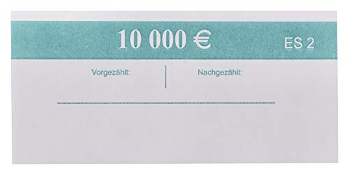 EURO Banderolen 100 EUR Grün 100x 100€ 2.Serie (10-50-100 Stück) Geldscheinbanderole für je 100 Banknoten Geldbündel (10Stück) von orgaexpert