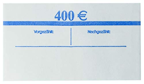 EURO Banderolen 20 EUR Blau 20x 20€ (10-50 - 100 Stück) Geldscheinbanderole für je 20 Banknoten Geldbündel (10) von orgaexpert