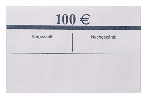 EURO Banderolen 5 EUR Grau 20x 5€ (10-50 - 100 Stück) Geldscheinbanderole für je 20 Banknoten Geldbündel (10) von orgaexpert