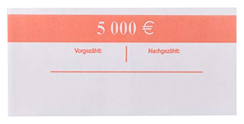 EURO Banderolen 50 EUR Orange 100x 50€ (10-50-100 Stück) Geldscheinbanderole für je 100 Banknoten Geldbündel. (100Stück) von orgaexpert