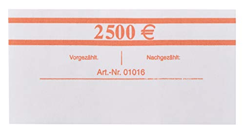 EURO Banderolen 50 EUR Orange 50x 50€ (10-50 - 100 Stück) Geldscheinbanderole für je 50 Banknoten Geldbündel (100) von orgaexpert