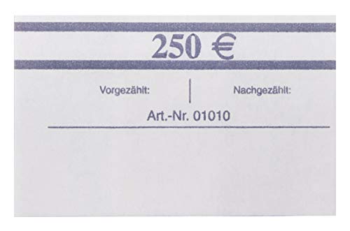 EURO Banderolen 50 Stück für je 50 Banknoten EUR Geldscheinbanderole Geldbündel (50 Stück 50x 5€) von orgaexpert