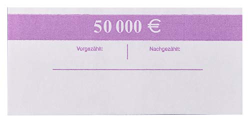 EURO Banderolen 500 EUR Violett 100x 500€ (10-50-100 Stück) Geldscheinbanderole für je 100 Banknoten Geldbündel (100Stück) von orgaexpert