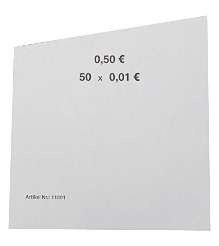 EURO Münzen Handrollpapier 1 Cent Weiß EUR Münzrollpapier Kleingeldrolle 10-50 - 100 Stück (10) von orgaexpert
