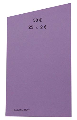 EURO Münzen Handrollpapier 2 Euro Violett EUR Münzrollpapier Kleingeldrolle 10-50 - 100 Stück (50) von orgaexpert