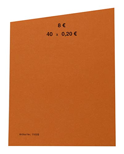 EURO Münzen Handrollpapier 20 Cent Orange EUR Münzrollpapier Kleingeldrolle 10-50 - 100 Stück (100) von orgaexpert