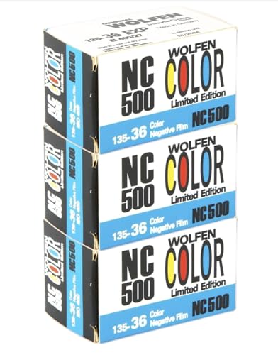 original WOLFEN (ORWO) NC500 Color Kleinbildfilm 400 ASA 3 x 36 Aufnahmen Dreierpack Made in Germany von originalWOLFEN