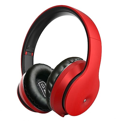 osiuujkw Drahtloses Bluetooth kompatibles Kopfhörer Bass Headset mit Mikrofon Tragbares Training mit geräuschunterdrückenden Kopfhörern, Rot von osiuujkw