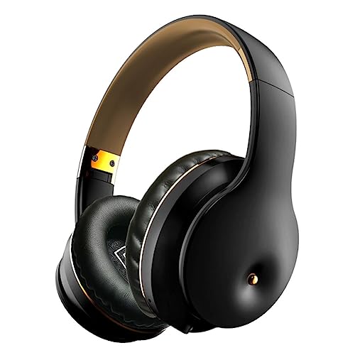 osiuujkw Drahtloses Bluetooth kompatibles Kopfhörer Bass Headset mit Mikrofon Tragbares Training mit geräuschunterdrückenden Kopfhörern, Schwarzes Gold von osiuujkw