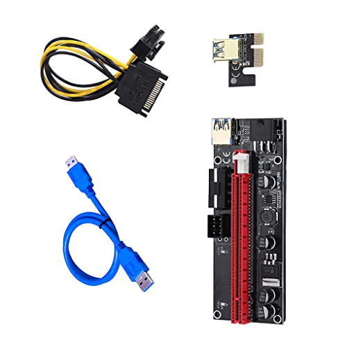 osiuujkw PCI E Verlängerungskabel Power Board USB 3.0 6 Pins 1X bis 16X Kondensatoren Karte Mini Home Desktop PC Ersatzzubehör von osiuujkw