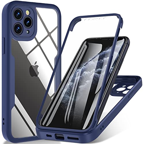 ottpluscase für iPhone 11 Pro Hülle, 360 Grad Schutzhülle Stoßfest Panzerhülle mit Eingebautem Displayschutz Robust Bumper Full Cover Outdoor Case Handyhülle für iPhone 11 Pro (5,8") - Blau von ottpluscase