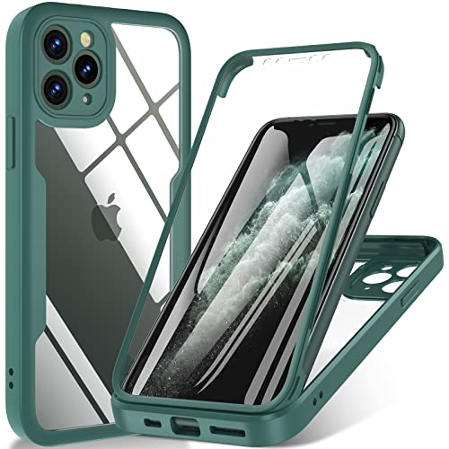 ottpluscase für iPhone 11 Pro Hülle, 360 Grad Schutzhülle Stoßfest Panzerhülle mit Eingebautem Displayschutz Robust Bumper Full Cover Outdoor Case Handyhülle für iPhone 11 Pro (5,8") - Grün von ottpluscase