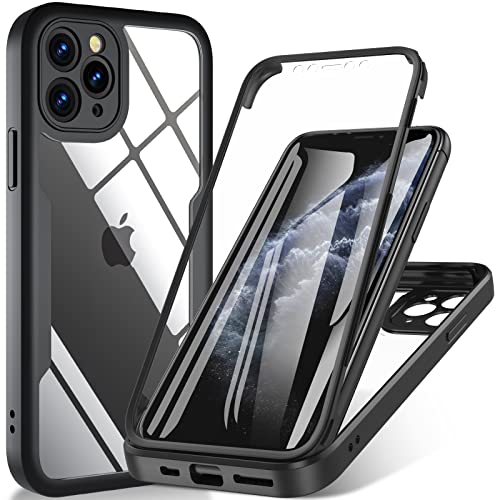 ottpluscase für iPhone 11 Pro Hülle, 360 Grad Schutzhülle Stoßfest Panzerhülle mit Eingebautem Displayschutz Robust Bumper Full Cover Outdoor Case Handyhülle für iPhone 11 Pro (5,8") - Schwarz von ottpluscase