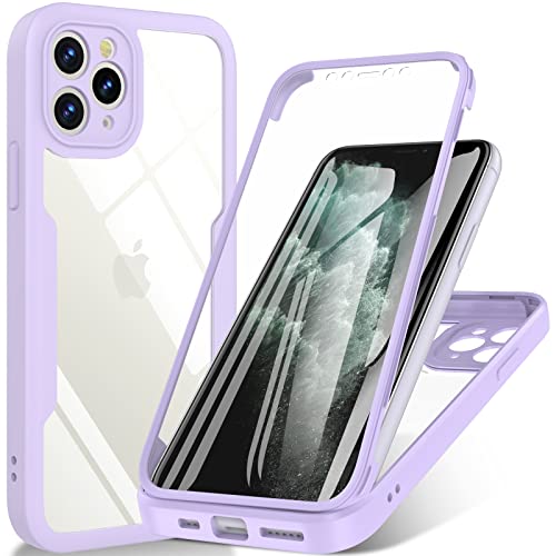 ottpluscase für iPhone 11 Pro Hülle, 360 Grad Schutzhülle Stoßfest Panzerhülle mit Eingebautem Displayschutz Robust Bumper Full Cover Outdoor Case Handyhülle für iPhone 11 Pro (5,8") - Violett von ottpluscase