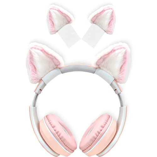 otuiaim Kitty Ears Dekorativ für Kopfhörer, Universal Cosplay Dekoration Kompatibel mit HypreX Cloud/Cloud II/Cloud Flight/Logi G, etc, Installation mit verstellbaren Befestigungsgurten, Rosa otuiaim Kitty Ears Dekorativ für Kopfhörer, Universal Cosplay Dekoration Kompatibel mit HypreX Cloud/Cloud II/Cloud Flight/Logi G, etc, Installation mit verstellbaren Befestigungsgurten, Rosa von otuiaim