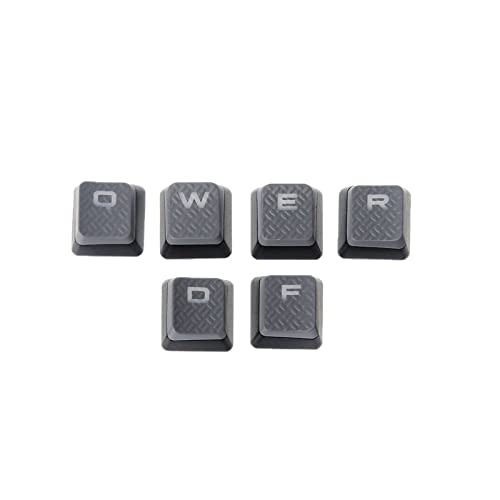 DIY-Tastatur, 6 Stück, hintergrundbeleuchtete Tastenkappen mit Textur, rutschfeste Tastenkappen für K70, K65, K95 Strafe, mechanische Tastatur, FPS-Tastenkappen von oueyfer