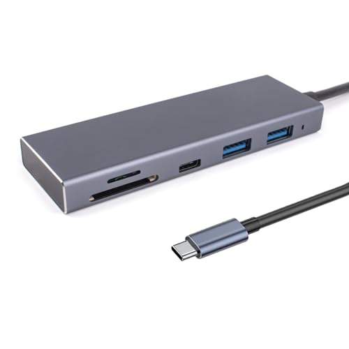 Multiport-USB-C-Hub-Adapter mit Typ-C, USB 3.0, USB 3.1, SDTF-Kartenleser, Aluminiumlegierung, Extender, Gadget für Laptop, Typ C, HUB, Multiport-Computerzubehör, Aluminiumlegierung von oueyfer