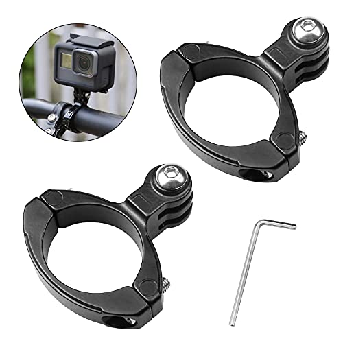 oupados 2 Stück Aluminium Sport Action Kameras Zubehör Hochwertige Lenker Adapter Befestigung Halterung Durchmesser 26.5-32mm für Gopro HE Hero/HD Hero2 /3- Schwarz von oupados