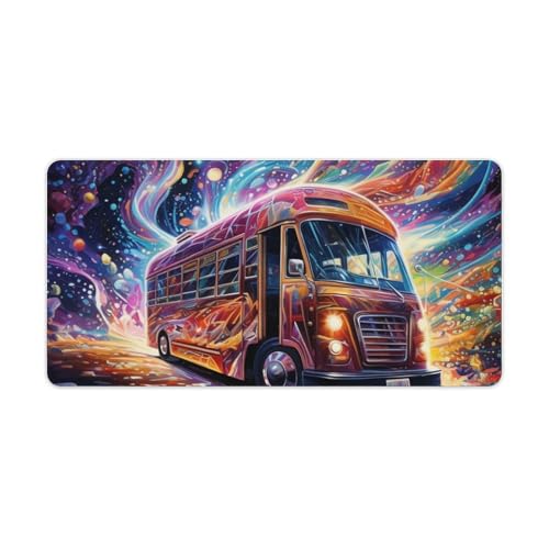 Weiches Gaming-Mauspad „Colour Art Bus“ für mehr Geschwindigkeit und Kontrolle (rutschfestes Gummi, strukturiertes Mikrogewebe), 30 x 60 cm von ouynngjing