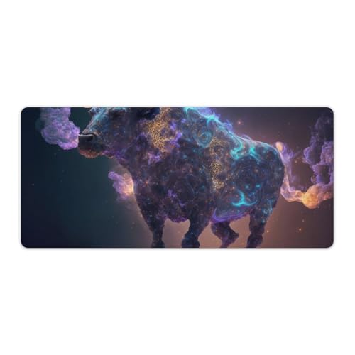ouynngjing Bull Mauspad, 40 x 90 cm, erweiterte Version der Wasserdichten Gaming-Schreibtischunterlage mit Gummibasis, Laptop-Schreibtischunterlage für Büro und Zuhause von ouynngjing