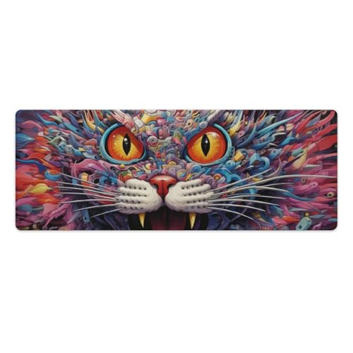 ouynngjing Bunte Katze mit großen Augen, Gaming-Mauspad, personalisierbar, erweitertes Mauspad, Schreibtischunterlage, groß, 30 x 80 cm ouynngjing Bunte Katze mit großen Augen, Gaming-Mauspad, personalisierbar, erweitertes Mauspad, Schreibtischunterlage, groß, 30 x 80 cm von ouynngjing