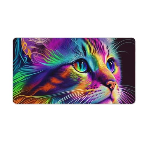 ouynngjing Buntes Graffiti-Katzen-Mauspad, 40 x 75 cm, erweiterte Version der Wasserdichten Gaming-Schreibtischunterlage mit Gummibasis, Laptop-Schreibtischunterlage für Büro und Zuhause ouynngjing Buntes Graffiti-Katzen-Mauspad, 40 x 75 cm, erweiterte Version der Wasserdichten Gaming-Schreibtischunterlage mit Gummibasis, Laptop-Schreibtischunterlage für Büro und Zuhause von ouynngjing