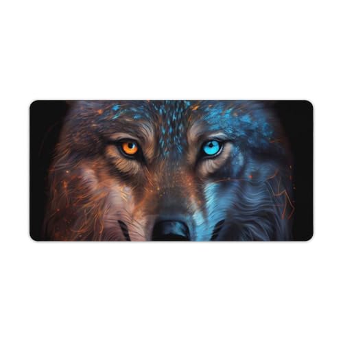 ouynngjing Buntes Wolf-Gaming-Mauspad mit Geschwindigkeiten, 30 x 60 cm, große Schreibtischunterlage für erhöhte Genauigkeit und Geschwindigkeit ouynngjing Buntes Wolf-Gaming-Mauspad mit Geschwindigkeiten, 30 x 60 cm, große Schreibtischunterlage für erhöhte Genauigkeit und Geschwindigkeit von ouynngjing