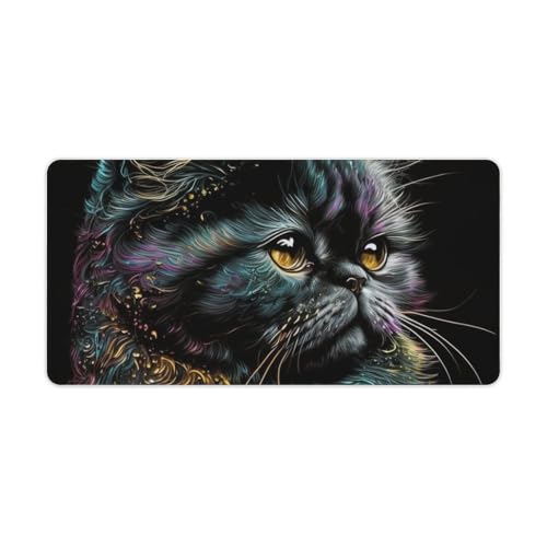 ouynngjing Gaming-Mauspad, Porträt Einer schönen Katze, Ultra-Schreibtischunterlage, Nahtkante, rutschfeste Gummiunterseite, Mauspad, 30 x 60 cm ouynngjing Gaming-Mauspad, Porträt Einer schönen Katze, Ultra-Schreibtischunterlage, Nahtkante, rutschfeste Gummiunterseite, Mauspad, 30 x 60 cm von ouynngjing