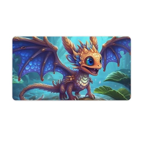ouynngjing Mauspad mit aufgeregtem Babydrachen, verlängerte Länge, Schreibtischunterlage, Nahtkante, rutschfeste Gummiunterseite, Tastaturpad, Gaming-Mauspad, 40 x 75 cm ouynngjing Mauspad mit aufgeregtem Babydrachen, verlängerte Länge, Schreibtischunterlage, Nahtkante, rutschfeste Gummiunterseite, Tastaturpad, Gaming-Mauspad, 40 x 75 cm von ouynngjing
