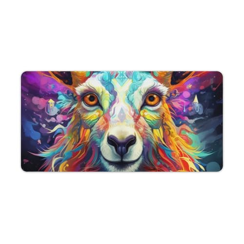 ouynngjing Psychedelic Goat Mauspad, erweiterte Schreibtischunterlage, genähte Kanten, rutschfeste Gummiunterseite, Gaming-Mauspad für Büro und Zuhause, 30 x 60 cm ouynngjing Psychedelic Goat Mauspad, erweiterte Schreibtischunterlage, genähte Kanten, rutschfeste Gummiunterseite, Gaming-Mauspad für Büro und Zuhause, 30 x 60 cm von ouynngjing