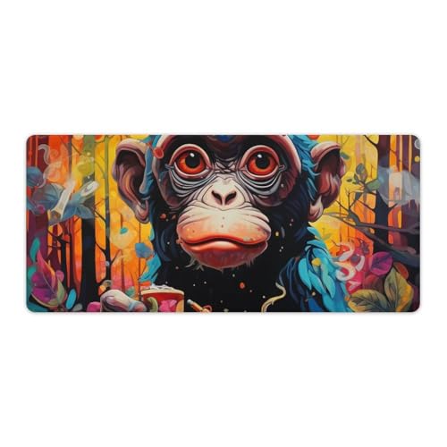 ouynngjing Psychedelic Monkey Baby Speed Gaming Mauspad 40x90cm Große Schreibtischunterlage für erhöhte Genauigkeit und Geschwindigkeit ouynngjing Psychedelic Monkey Baby Speed Gaming Mauspad 40x90cm Große Schreibtischunterlage für erhöhte Genauigkeit und Geschwindigkeit von ouynngjing