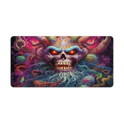 ouynngjing Weiches Gaming-Mauspad mit psychedelischem Weihnachtsmann-Skelett für mehr Geschwindigkeit und Kontrolle (rutschfestes Gummi, strukturiertes Mikrogewebe), 30 x 60 cm von ouynngjing