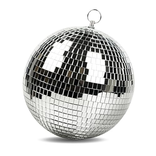Discokugel, Ø 20 CM Spiegelkugel – Disco Ball zum Aufhängen für Party Karneval, Silber Discokugel, Ø 20 CM Spiegelkugel – Disco Ball zum Aufhängen für Party Karneval, Silber von oversevenls