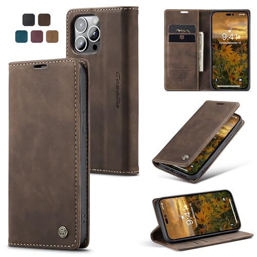owlhold Handyhülle für iPhone 14 Pro Hülle, Premium Lederhülle Weiches Vintage-Nubukleder Faltbare Ständer Klapphülle Kartenfach Standfunktion stoßfest Schutzhülle für iPhone 14 Pro -Kaffee owlhold Handyhülle für iPhone 14 Pro Hülle, Premium Lederhülle Weiches Vintage-Nubukleder Faltbare Ständer Klapphülle Kartenfach Standfunktion stoßfest Schutzhülle für iPhone 14 Pro -Kaffee von owlhold