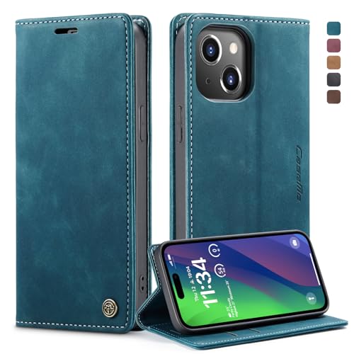 owlhold Handyhülle für iPhone 15 Hülle, Premium Lederhülle Weiches Vintage-Nubukleder Faltbare Ständer Klapphülle Kartenfach Standfunktion stoßfest Schutzhülle für iPhone 15 -Blaugrün owlhold Handyhülle für iPhone 15 Hülle, Premium Lederhülle Weiches Vintage-Nubukleder Faltbare Ständer Klapphülle Kartenfach Standfunktion stoßfest Schutzhülle für iPhone 15 -Blaugrün von owlhold