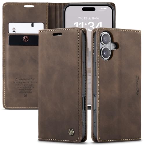 owlhold Handyhülle für iPhone 16 Plus Hülle Premium Lederhülle Weiches Vintage-Nubukleder Faltbare Ständer Schutzhülle Kartenfach Standfunktion stoßfest klapphülle iPhone 16 Plus -Kaffee owlhold Handyhülle für iPhone 16 Plus Hülle Premium Lederhülle Weiches Vintage-Nubukleder Faltbare Ständer Schutzhülle Kartenfach Standfunktion stoßfest klapphülle iPhone 16 Plus -Kaffee von owlhold