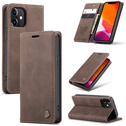 owlhold Handyhülle iPhone 12 Mini klapphülle Premium Lederhülle Weiches Vintage-Nubukleder Faltbare Ständer Schutzhülle Kartenfach Standfunktion hülle iPhone 12 Mini - Kaffee owlhold Handyhülle iPhone 12 Mini klapphülle Premium Lederhülle Weiches Vintage-Nubukleder Faltbare Ständer Schutzhülle Kartenfach Standfunktion hülle iPhone 12 Mini - Kaffee von owlhold