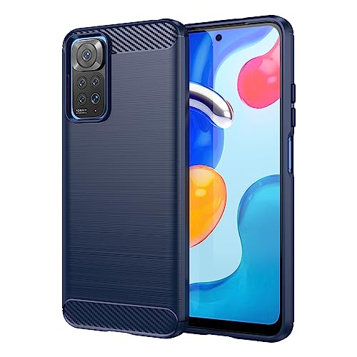 owlhold Hülle für Xiaomi Redmi Note 11 / Note 11S Karbonfaser Design Handyhülle Dünne Weiche TPU Silikon Material Schutzhülle stoßfeste Case Kratzfeste Cover für Xiaomi Redmi Note 11 / Note 11S Blau von owlhold