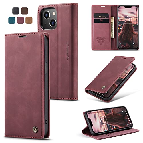 owlhold Hülle iPhone 14 Plus klapphülle Premium Lederhülle Weiches Vintage-Nubukleder Faltbare Ständer Schutzhülle Kartenfach Standfunktion stoßfest Handyhülle iPhone 14 Plus -Weinrot owlhold Hülle iPhone 14 Plus klapphülle Premium Lederhülle Weiches Vintage-Nubukleder Faltbare Ständer Schutzhülle Kartenfach Standfunktion stoßfest Handyhülle iPhone 14 Plus -Weinrot von owlhold