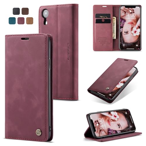 owlhold Hülle iPhone XR klapphülle iPhone XR Lederhülle Premium Weiches Vintage-Nubukleder Faltbare Ständer Schutzhülle Kartenfach Standfunktion Handyhülle iPhone XR - Weinrot owlhold Hülle iPhone XR klapphülle iPhone XR Lederhülle Premium Weiches Vintage-Nubukleder Faltbare Ständer Schutzhülle Kartenfach Standfunktion Handyhülle iPhone XR - Weinrot von owlhold
