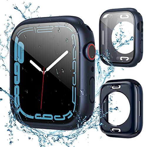 owlhold Wasserdicht Hülle für Apple Watch Series 9/8/7 45mm, 360 Grad Cover mit Eingebautem Panzerglas Displayschutz Outdoor Case IP68 Schutzhülle für Apple Watch Series 9/8/7 45mm -Blau von owlhold