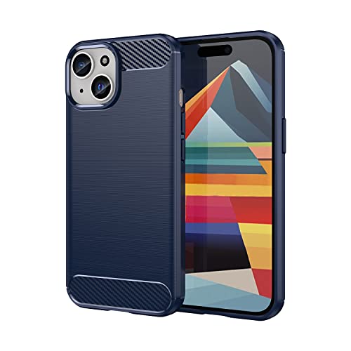 owlhold für iPhone 15 Hülle, Karbonfaser Design Handyhülle Dünne Weiche TPU Silikon Material Schutzhülle stoßfeste Case Kratzfeste Cover für iPhone 15 (Blau) von owlhold