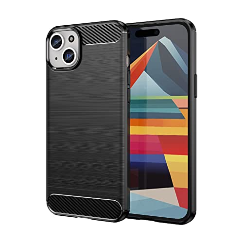 owlhold für iPhone 15 Plus Hülle, Karbonfaser Design Handyhülle Dünne Weiche TPU Silikon Material Schutzhülle stoßfeste Case Kratzfeste Cover für iPhone 15 Plus (Schwarz) von owlhold
