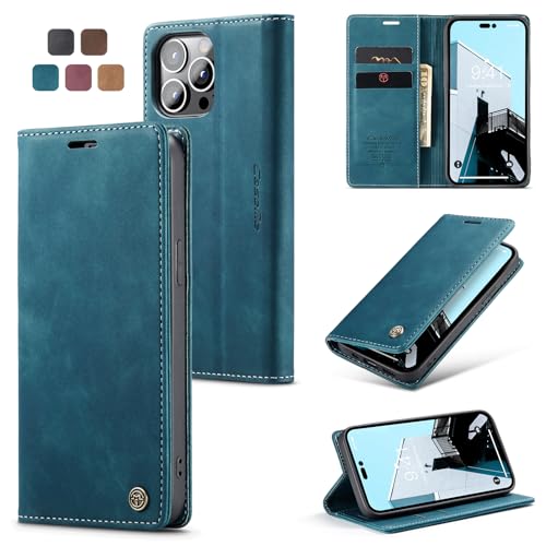owlhold hülle iPhone 14 Pro Max Handyhülle Premium PU Leder [Kartenfach Standfunktion] Lederhülle Handytasche Klapphülle für iPhone 14 Pro Max Schwarz von owlhold