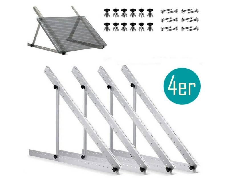 oyajia Solarmodul-Halterung 4 Stück Solarpanel-Halterung - Halterung für Solarmodule bis 114 cm, (bis 45 Zoll, Einstellbarer Neigungswinkel 0° - 90°, Robuste Solarpanel-Halterung für Flachdach, Balkonkraftwerk, Wand usw) von oyajia