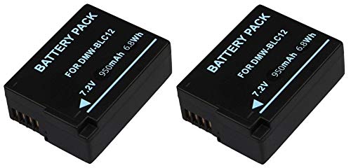 2er-Set Ersatzakkus für die Panasonic Lumix DMC G81 | Akku für Panasonic BLC12 mit Info-Chip (950mAh) von pabuTEL-Bundle