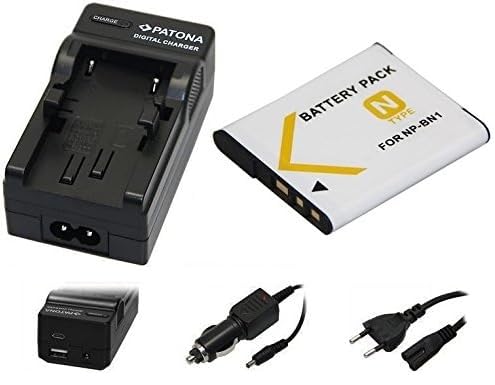 2in1-SET für die Sony CyberShot DSC-W830 / DSC-W810 - Akku kompatibel mit Sony NP-BN1 + 4in1 Ladegerät (für USB, microUSB, 220V und Auto) inkl. PATONA Displaypad von pabuTEL-Bundle